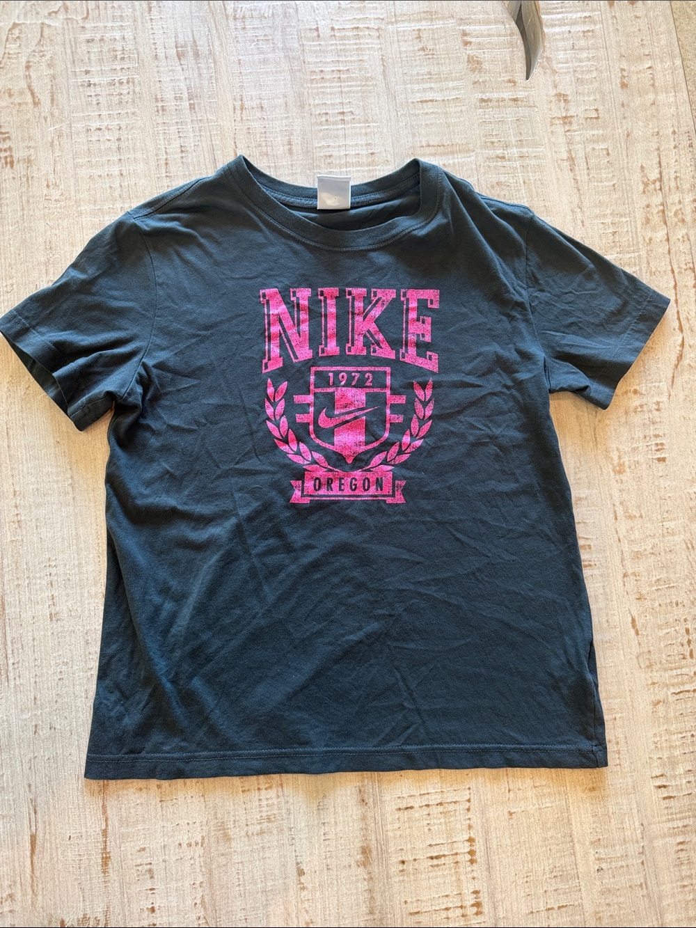 Nike Black Short Sleeve Tee with Pink Oregon Crest